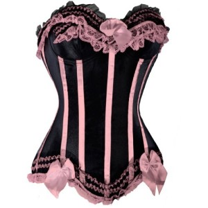 corset black and pink