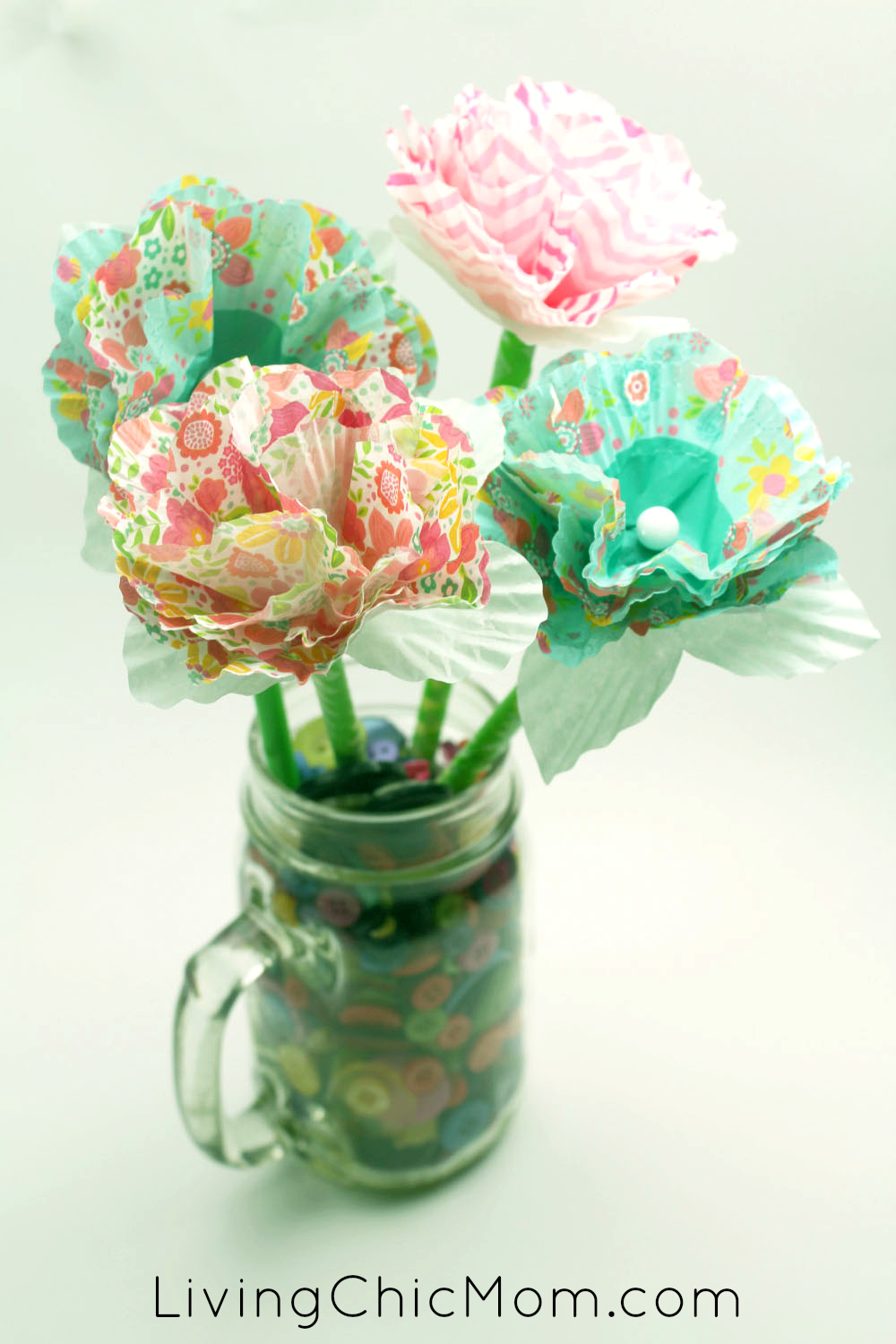 Pretty Paper Peonies from Cupcake Wrappers