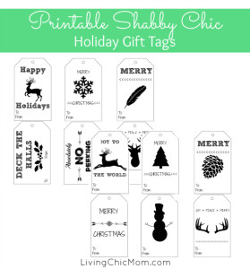 DIY Shabby Chic Holiday Gift Tags (printable) - Living Chic Mom